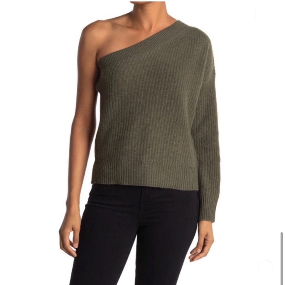 NWT 360 Cashmere Lena Merlot Off-The-Shoulder Cashmere Sweater Size XS